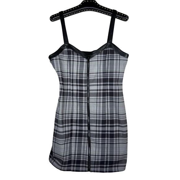 Killstar Bury Me Plaid Full Zip Bodycon Dress XL NWOT - Picture 2 of 16